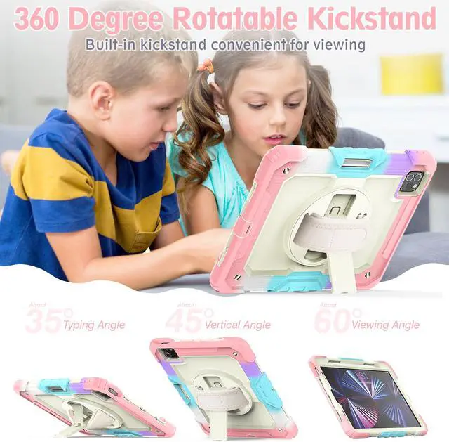 Alt view image 7 of 7 - BONAEVER For iPad Air 5 Air 4 10.9 inch 2022 2020 Case with Screen Protector Pencil Holder Protective Cover with Hand Strap for iPad Air 4th/5th Gen iPad Pro 11 inch 2022 2021 2020 2018