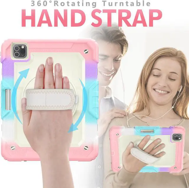 Alt view image 3 of 7 - BONAEVER For iPad Air 5 Air 4 10.9 inch 2022 2020 Case with Screen Protector Pencil Holder Protective Cover with Hand Strap for iPad Air 4th/5th Gen iPad Pro 11 inch 2022 2021 2020 2018