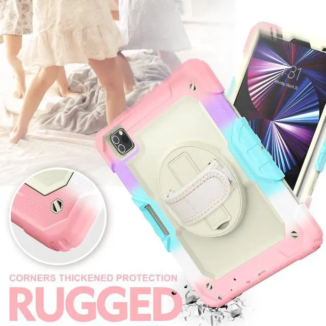 Alt view image 6 of 7 - BONAEVER For iPad Air 5 Air 4 10.9 inch 2022 2020 Case with Screen Protector Pencil Holder Protective Cover with Hand Strap for iPad Air 4th/5th Gen iPad Pro 11 inch 2022 2021 2020 2018