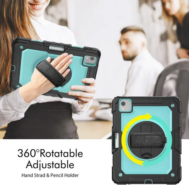Alt view image 7 of 7 - BONAEVER For iPad Air 5 Air 4 10.9 inch 2022 2020 Case with Screen Protector Pencil Holder Protective Cover with Hand Strap for iPad Air 4th/5th Gen iPad Pro 11 inch 2022 2021 2020 2018