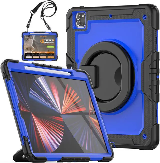 Main image of BONAEVER Case For iPad Pro 12.9 inch 2022 2021 2020 2018 with Screen Protector Pen Holder Shockproof Hard Protective Cover for iPad Pro 12.9" 6th 5th 4th 3rd Gen with Rotatable Stand / Shoulder Strap
