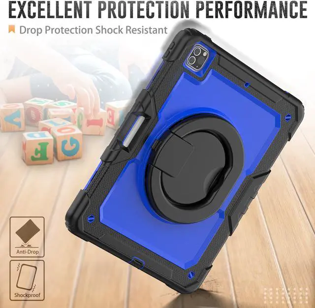 Alt view image 6 of 7 - BONAEVER Case For iPad Pro 12.9 inch 2022 2021 2020 2018 with Screen Protector Pen Holder Shockproof Hard Protective Cover for iPad Pro 12.9" 6th 5th 4th 3rd Gen with Rotatable Stand / Shoulder Strap