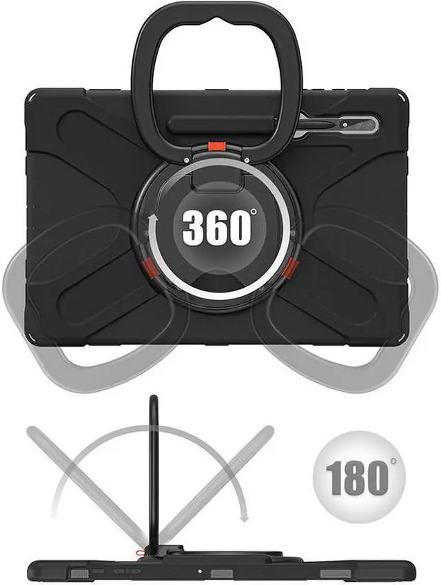 Alt view image 3 of 7 - BONAEVER For Samsung Galaxy Tab S8 Ultra 14.6 inch 2022 Case Shockproof Protective Case for Galaxy Tab S8 Ultra 14.6" 2022 Model SM-X900 SM-X906 with Stand andandle Hand Strap & Shoulder Strap