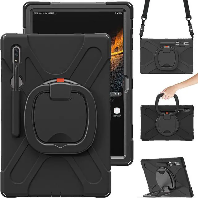 Main image of BONAEVER For Samsung Galaxy Tab S8 Ultra 14.6 inch 2022 Case Shockproof Protective Case for Galaxy Tab S8 Ultra 14.6" 2022 Model SM-X900 SM-X906 with Stand andandle Hand Strap & Shoulder Strap