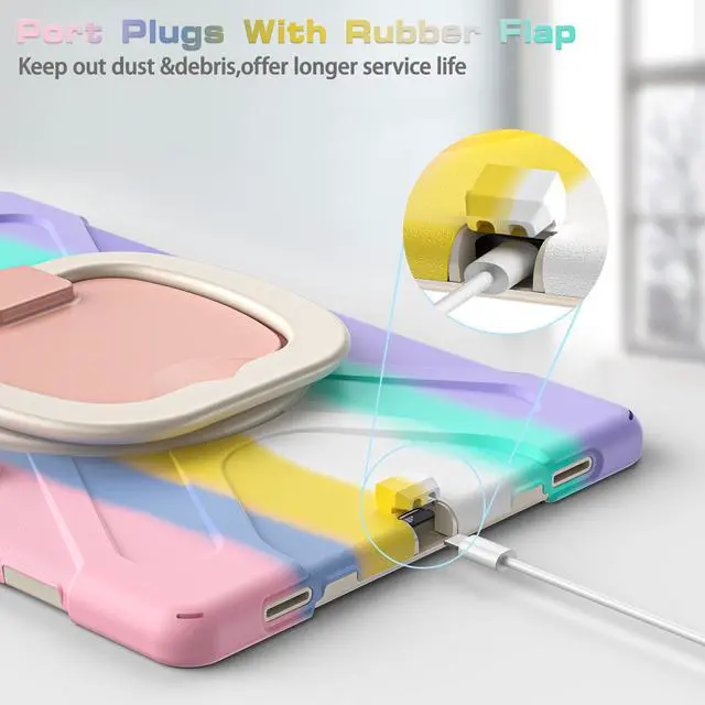 Alt view image 6 of 7 - BONAEVER For Samsung Galaxy Tab S8 Ultra 14.6 inch 2022 Case Shockproof Protective Case for Galaxy Tab S8 Ultra 14.6" 2022 Model SM-X900 SM-X906 with Stand andandle Hand Strap & Shoulder Strap