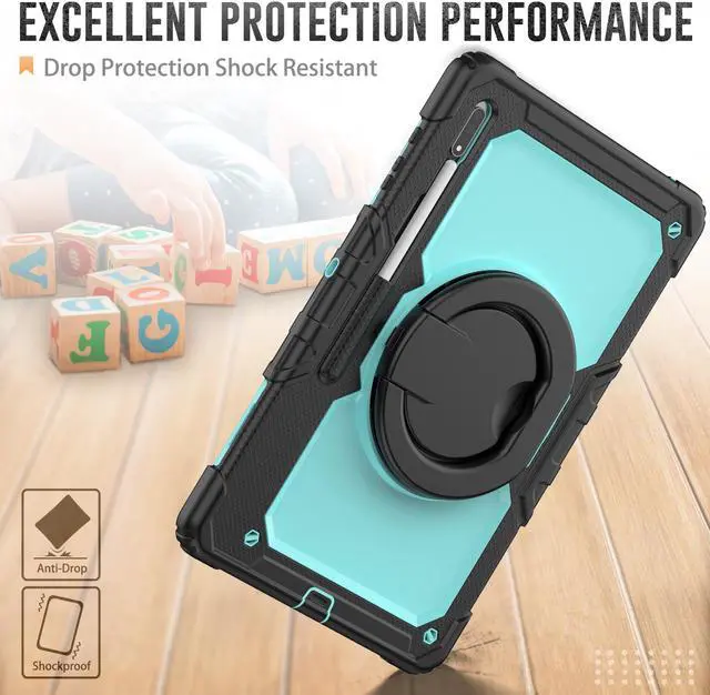 Alt view image 4 of 7 - BONAEVER For Samsung Galaxy Tab S8 Ultra 14.6" Case Model SM-X900 SM-X906 with S Pen Holder Shockproof Protective Cover with Rotating Stand and & Shoulder Strap