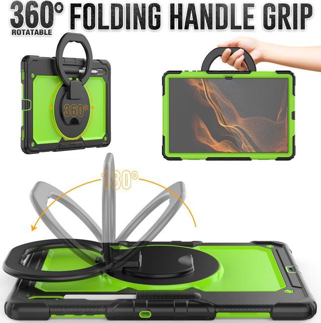 Alt view image 4 of 7 - BONAEVER For Samsung Galaxy Tab S8 Ultra 14.6" Case Model SM-X900 SM-X906 with S Pen Holder Shockproof Protective Cover with Rotating Stand and & Shoulder Strap