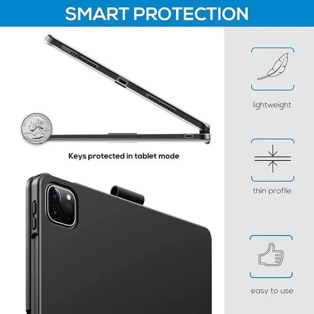 Alt view image 6 of 7 - BONAEVER Touchpad Keyboard Case for iPad Air 11 Inch M3 M2 2025 2024 iPad Pro 11 Inch 2022 2021 2020 2018 iPad Air 5th 4th Gen 10.9 with Multi-Touch Trackpad / Pencil Holder 360° Rotatable 7 Color
