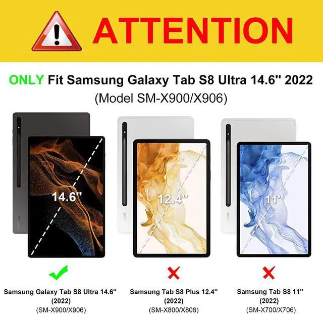 Alt view image 2 of 2 - BONAEVER For Galaxy Tab S8 Ultra 14.6" Keyboard Case with S Pen Holder PU Leather Stand Cover with Bluetooth Keyboard for Samsung Galaxy Tab S8 Ultra 14.6 inch 2022 Release Model SM-X900 SM-X906