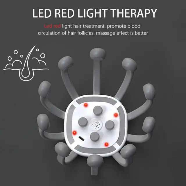 Alt view image 7 of 7 - BONAEVER Electric Scalp Head Massager with bulit-in bluetooth speaker 5 Modes Octopus Claw Vibration Massage Standress Relief Relax