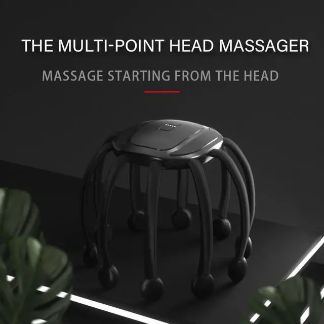 Alt view image 2 of 7 - BONAEVER Electric Scalp Head Massager with bulit-in bluetooth speaker 5 Modes Octopus Claw Vibration Massage Standress Relief Relax