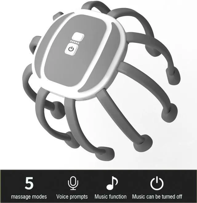 Main image of BONAEVER Electric Scalp Head Massager with bulit-in bluetooth speaker 5 Modes Octopus Claw Vibration Massage Standress Relief Relax