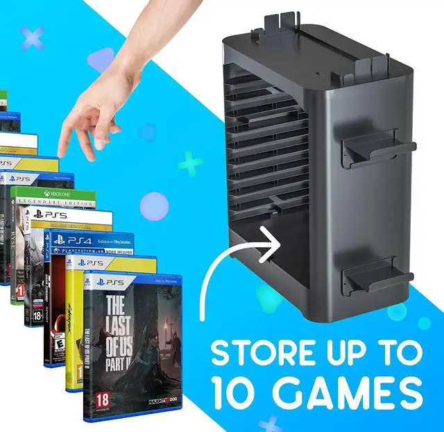 Alt view image 4 of 7 - BONAEVER Game Standorage Tower for Nintendo Switch - Nintendo Switch Game Holder Game Disk Rack Controller Organizer Compatible with Nintendo Switch Accessories