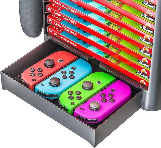Alt view image 3 of 7 - BONAEVER Game Standorage Tower for Nintendo Switch - Nintendo Switch Game Holder Game Disk Rack Controller Organizer Compatible with Nintendo Switch Accessories