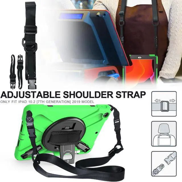 Alt view image 7 of 7 - BONAEVER For iPad 9th 8th 7th Generation 10.2 Case with Pencil Holder Stand and Strap Shoulder Strap Shockproof Cover for iPad 10.2 inch 2021 2020 2019