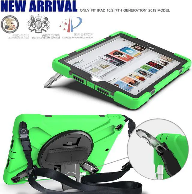 Alt view image 5 of 7 - BONAEVER For iPad 9th 8th 7th Generation 10.2 Case with Pencil Holder Stand and Strap Shoulder Strap Shockproof Cover for iPad 10.2 inch 2021 2020 2019