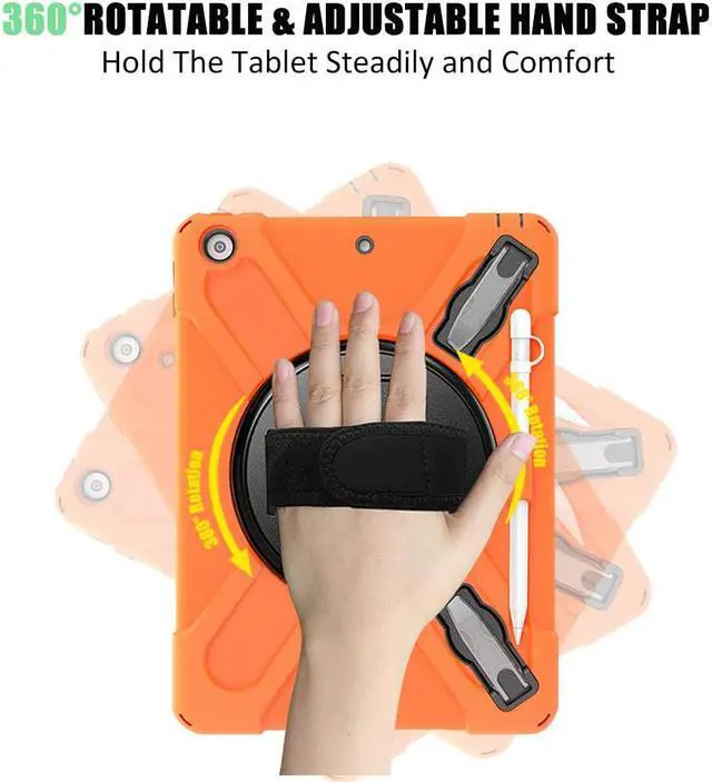 Alt view image 2 of 7 - BONAEVER For iPad 9th 8th 7th Generation 10.2 Case with Pencil Holder Stand and Strap Shoulder Strap Shockproof Cover for iPad 10.2 inch 2021 2020 2019