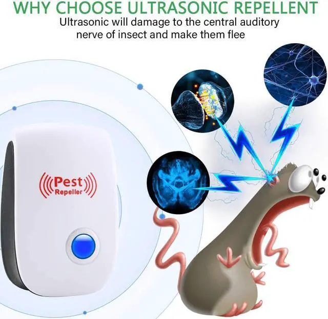 Alt view image 4 of 7 - BONAEVER Ultrasonic Pe Stand Repeller 6 Packs Plug-in Electronic Pe Stand Repeller for Bugs Insects Cockroaches Mice Spiders Rodents Mosquitoes
