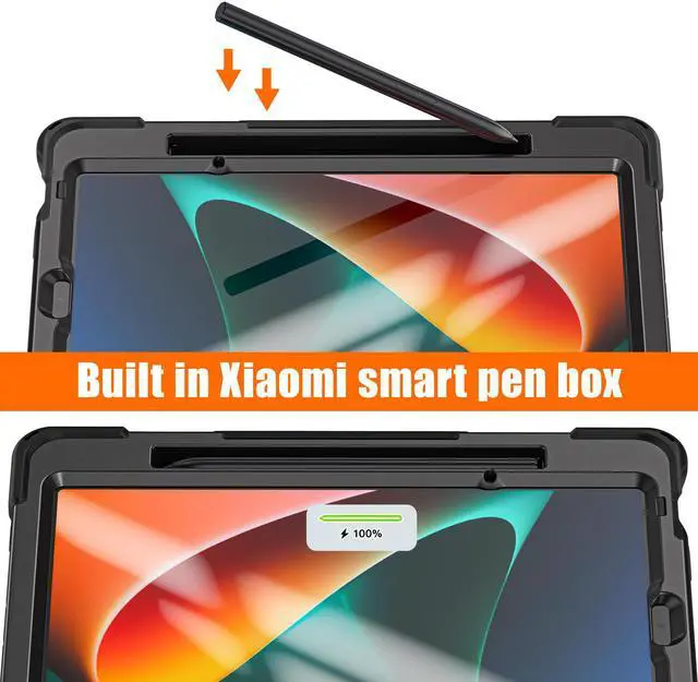 Alt view image 5 of 7 - BONAEVER Case for Xiaomi Mi Pad 5 / MiPad 5 Pro 11 inch 2021 Shockproof Cover with S Pen Holder Hand Strap / Stand and Shoulder Strap