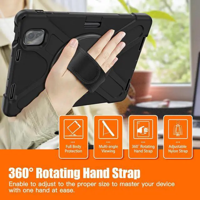 Alt view image 3 of 7 - BONAEVER Case for Xiaomi Mi Pad 5 / MiPad 5 Pro 11 inch 2021 Shockproof Cover with S Pen Holder Hand Strap / Stand and Shoulder Strap