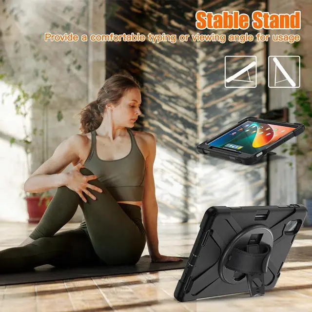 Alt view image 4 of 7 - BONAEVER Case for Xiaomi Mi Pad 5 / MiPad 5 Pro 11 inch 2021 Shockproof Cover with S Pen Holder Hand Strap / Stand and Shoulder Strap