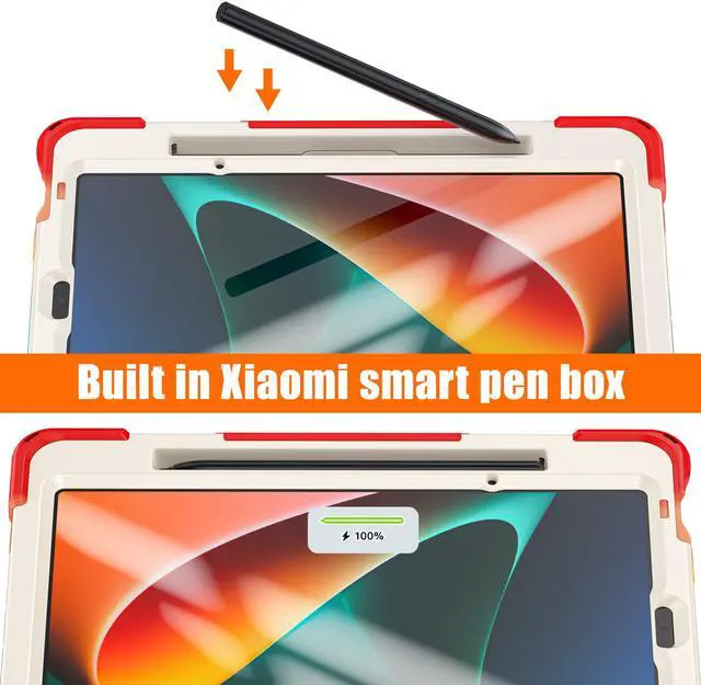 Alt view image 2 of 7 - BONAEVER Case for Xiaomi Mi Pad 5 / MiPad 5 Pro 11 inch 2021 Shockproof Cover with S Pen Holder Hand Strap / Stand and Shoulder Strap