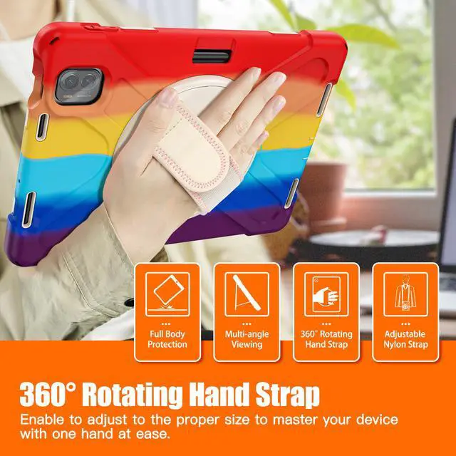 Alt view image 4 of 7 - BONAEVER Case for Xiaomi Mi Pad 5 / MiPad 5 Pro 11 inch 2021 Shockproof Cover with S Pen Holder Hand Strap / Stand and Shoulder Strap