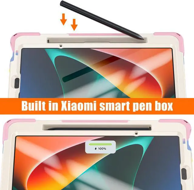 Alt view image 3 of 7 - BONAEVER Case for Xiaomi Mi Pad 5 / MiPad 5 Pro 11 inch 2021 Shockproof Cover with S Pen Holder Hand Strap / Stand and Shoulder Strap
