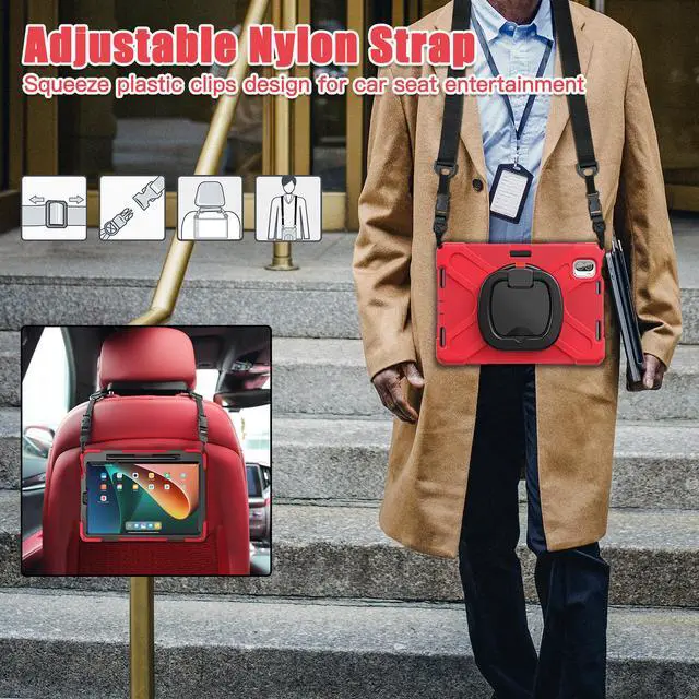 Alt view image 7 of 7 - BONAEVER Protective Case for Xiaomi Mi Pad 5 / MiPad 5 Pro 11 inch 2021 Shockproof Protective Cover with S Pen Holder + Stand and + Handle + Shoulder Strap