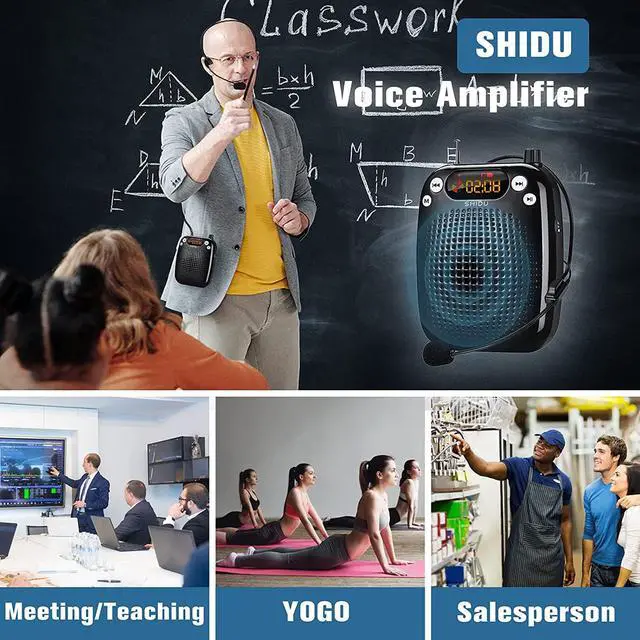 Alt view image 5 of 6 - BONAEVER Mini Microphone Voice Amplifier Portable Rechargeable Loudspeaker Teacher Wired Voice Amplifier with Headset Microphone Voice Amplifier Headset for Class for Elderly
