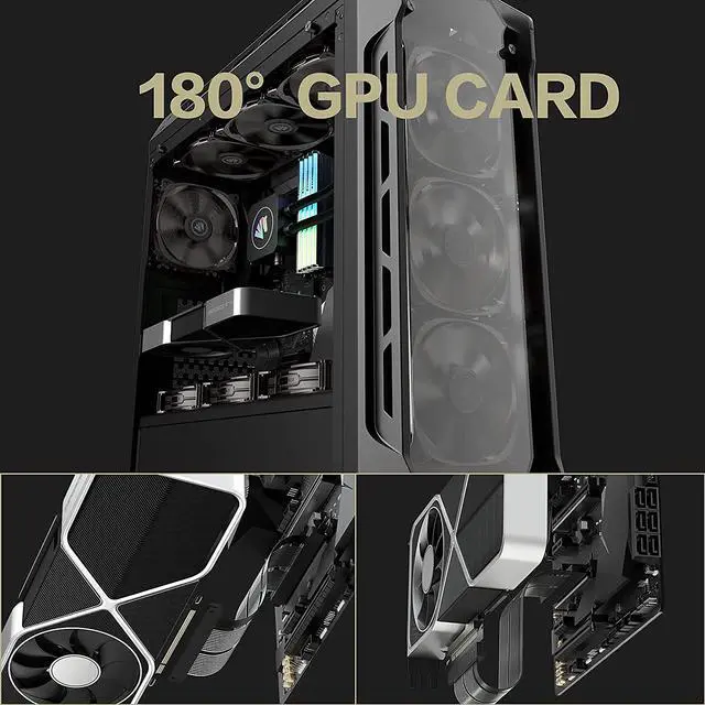 Alt view image 6 of 7 - BONAEVER PCIE 4.0 16x Shielded Extreme High Speed Riser Cable with PCI Express Port for GPU Extension Card-Right Connector ( 20CM - 180 Degree )
