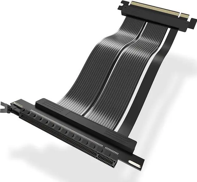 Main image of BONAEVER PCIE 4.0 16x Shielded Extreme High Speed Riser Cable with PCI Express Port for GPU Extension Card-Right Connector ( 20CM - 180 Degree )