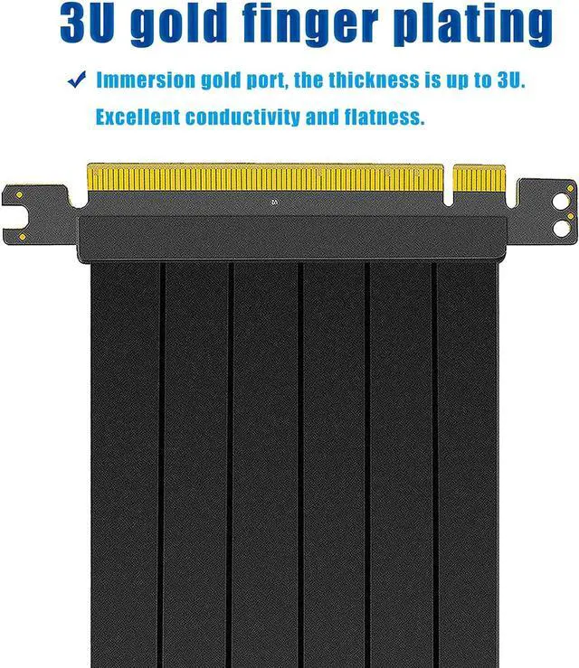 Alt view image 6 of 7 - BONAEVER PCIE 3.0 16x Extension CableHigh Speed GPU Extension CardPCI Express Port (30cm 90 Degrees)