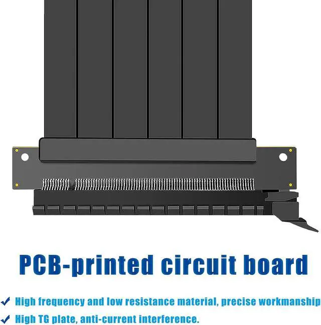 Alt view image 2 of 7 - BONAEVER PCIE 3.0 16x Extension Cable High Speed GPU Extension Card PCI Express Port (30cm 180 Degrees)