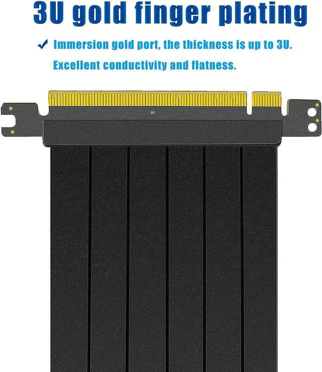 Alt view image 7 of 7 - BONAEVER PCIE 3.0 16x Extension Cable High Speed GPU Extension Card PCI Express Port (30cm 180 Degrees)