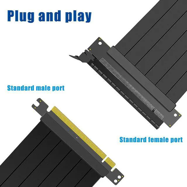 Alt view image 5 of 7 - BONAEVER PCIE 3.0 16x Extension Cable High Speed GPU Extension Card PCI Express Port (30cm 180 Degrees)