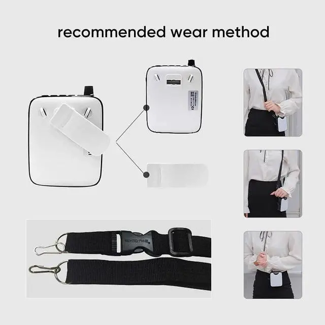 Alt view image 4 of 7 - Portable Mini Voice Amplifier,SHIDU Rechargeable Personal Amplifier with Wired Microphone Headset Supports MP3 Format Audio Recording Funtion Mini PA System for Teachers Tour Guides Coaches Yoga