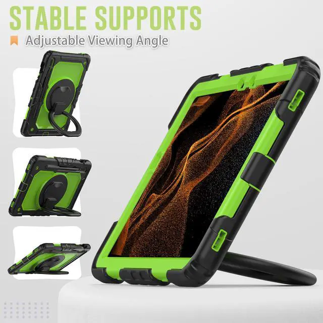 Alt view image 5 of 7 - BONAEVER For Samsung Galaxy Tab S8 Case 11 inch 2022 SM-X700 SM-X706 with Screen Protector / Rotatable Stand / Hand Strap / S-Pen Holder For Galaxy Tab S7 11 inch 2020 SM-T870 SM-T875 SM-T878