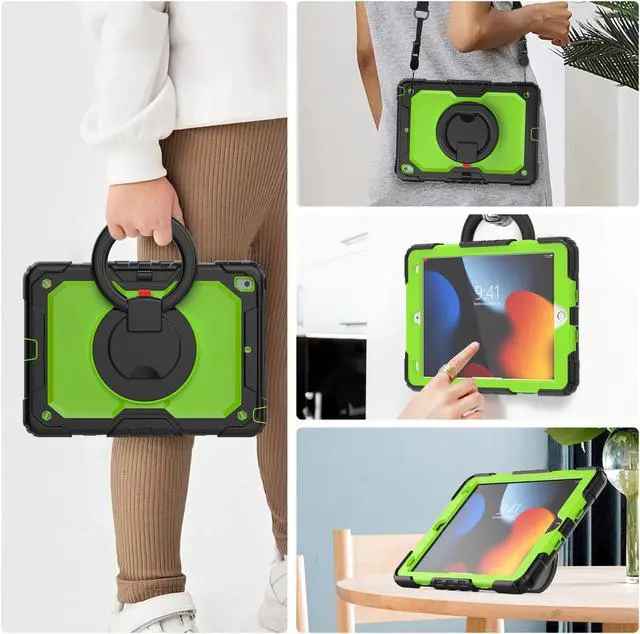 Alt view image 7 of 7 - BONAEVER For iPad 9th 8th 7th Generation Case 10.2 inch with Screen Protector Pencil Holder [360 Rotating Hand Strap] & Stand Drop-Proof Cover for iPad 10.2 inch 2021 2020 2019