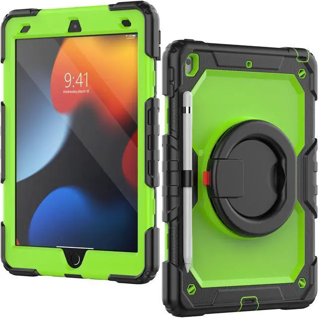 Alt view image 4 of 7 - BONAEVER For iPad 9th 8th 7th Generation Case 10.2 inch with Screen Protector Pencil Holder [360 Rotating Hand Strap] & Stand Drop-Proof Cover for iPad 10.2 inch 2021 2020 2019