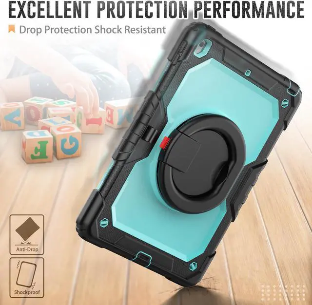 Alt view image 6 of 7 - BONAEVER For iPad 9th 8th 7th Generation Case 10.2 inch with Screen Protector Pencil Holder [360 Rotating Hand Strap] & Stand Drop-Proof Cover for iPad 10.2 inch 2021 2020 2019