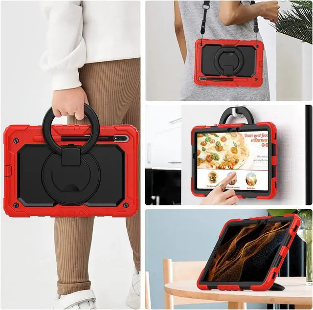 Alt view image 7 of 7 - BONAEVER For Samsung Galaxy Tab S8 Case 11 inch 2022 SM-X700 SM-X706 with Screen Protector / Rotatable Stand / Hand Strap / S-Pen Holder For Galaxy Tab S7 11 inch 2020 SM-T870 SM-T875 SM-T878