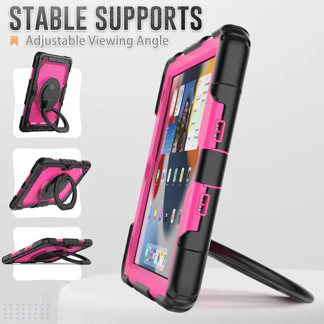 Alt view image 2 of 7 - BONAEVER For iPad 9th 8th 7th Generation Case 10.2 inch with Screen Protector Pencil Holder [360 Rotating Hand Strap] & Stand Drop-Proof Cover for iPad 10.2 inch 2021 2020 2019