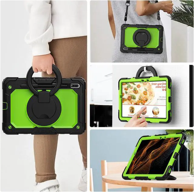 Alt view image 6 of 7 - BONAEVER For Samsung Galaxy Tab S8 Case 11 inch 2022 SM-X700 SM-X706 with Screen Protector / Rotatable Stand / Hand Strap / S-Pen Holder For Galaxy Tab S7 11 inch 2020 SM-T870 SM-T875 SM-T878