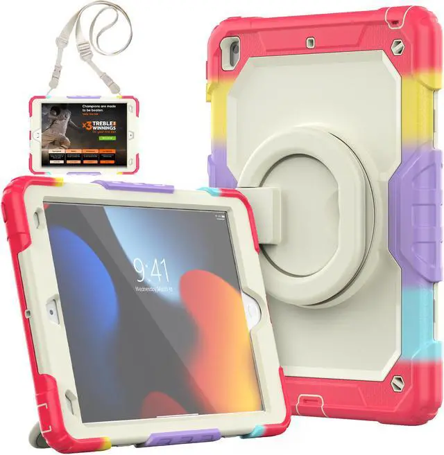 Main image of BONAEVER For iPad 9th 8th 7th Generation Case 10.2 inch with Screen Protector Pencil Holder [360 Rotating Hand Strap] & Stand Drop-Proof Cover for iPad 10.2 inch 2021 2020 2019