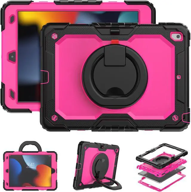 Alt view image 4 of 7 - BONAEVER For iPad 9th 8th 7th Generation Case 10.2 inch with Screen Protector Pencil Holder [360 Rotating Hand Strap] & Stand Drop-Proof Cover for iPad 10.2 inch 2021 2020 2019