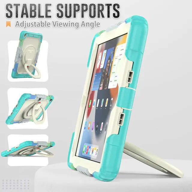 Alt view image 2 of 7 - BONAEVER For iPad 9th 8th 7th Generation Case 10.2 inch with Screen Protector Pencil Holder [360 Rotating Hand Strap] & Stand Drop-Proof Cover for iPad 10.2 inch 2021 2020 2019
