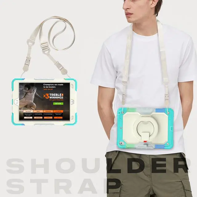 Alt view image 7 of 7 - BONAEVER For iPad 9th 8th 7th Generation Case 10.2 inch with Screen Protector Pencil Holder [360 Rotating Hand Strap] & Stand Drop-Proof Cover for iPad 10.2 inch 2021 2020 2019