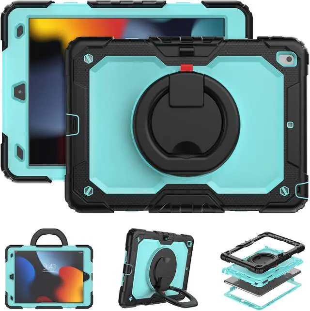 Alt view image 3 of 7 - BONAEVER For iPad 9th 8th 7th Generation Case 10.2 inch with Screen Protector Pencil Holder [360 Rotating Hand Strap] & Stand Drop-Proof Cover for iPad 10.2 inch 2021 2020 2019