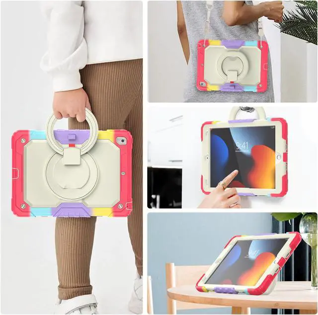 Alt view image 7 of 7 - BONAEVER For iPad 9th 8th 7th Generation Case 10.2 inch with Screen Protector Pencil Holder [360 Rotating Hand Strap] & Stand Drop-Proof Cover for iPad 10.2 inch 2021 2020 2019